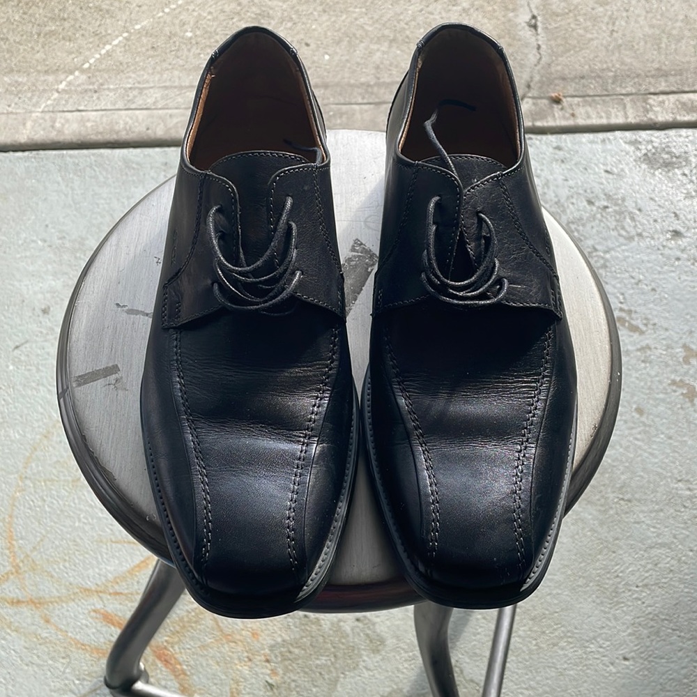 GEOX men's fab BLACK LEATHER SHOES euro 44